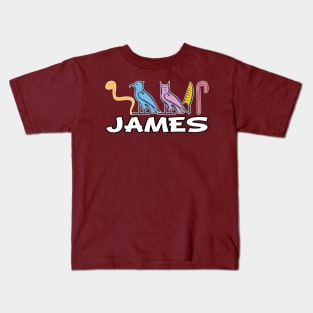 JAMES-American names in hieroglyphic letters-James, name in a Pharaonic Khartouch-Hieroglyphic pharaonic names Kids T-Shirt